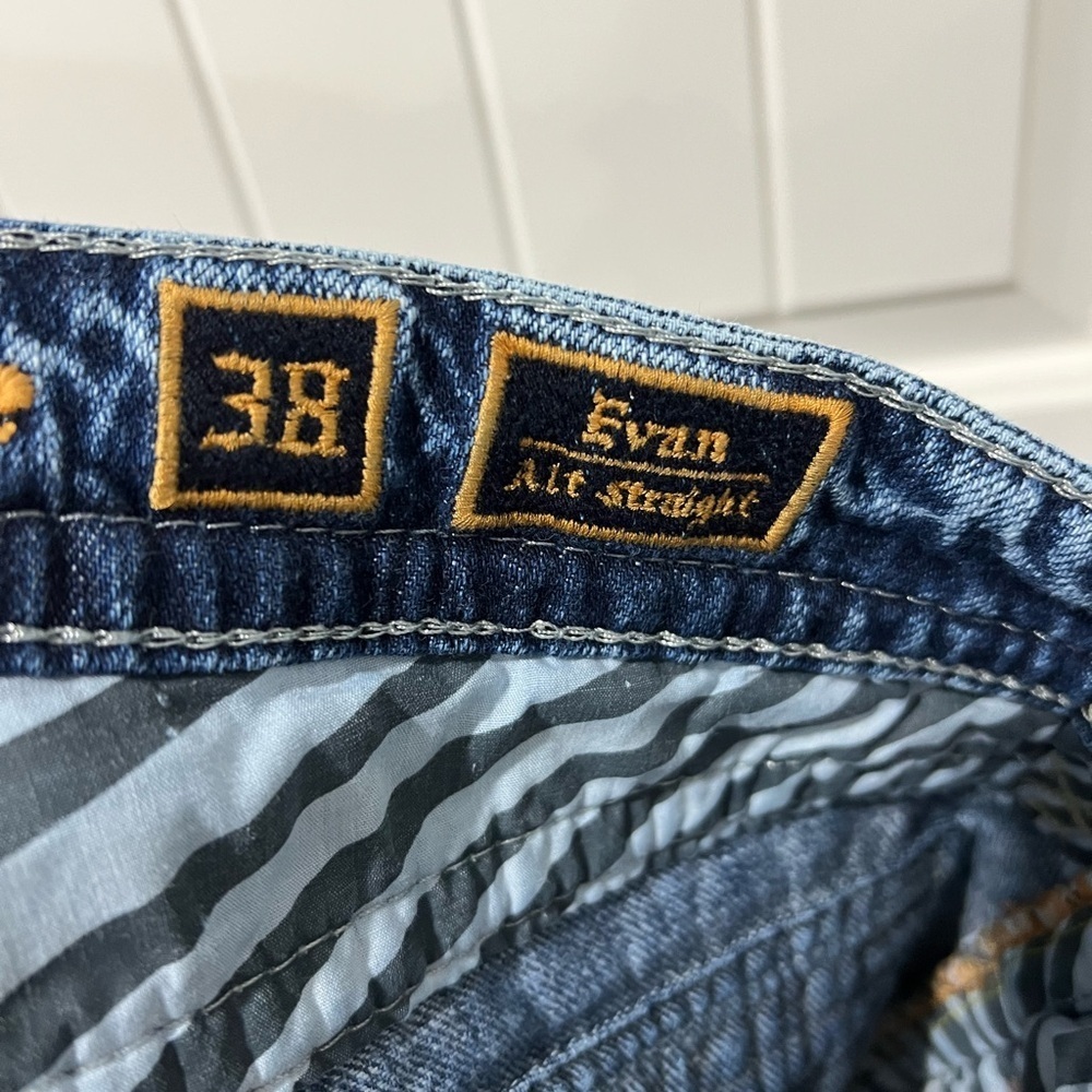 Men’s Rock Revival Jeans Acid wash look Evan straight 38 - Picture 7 of 16